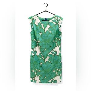 Floral Green and Cream Dress